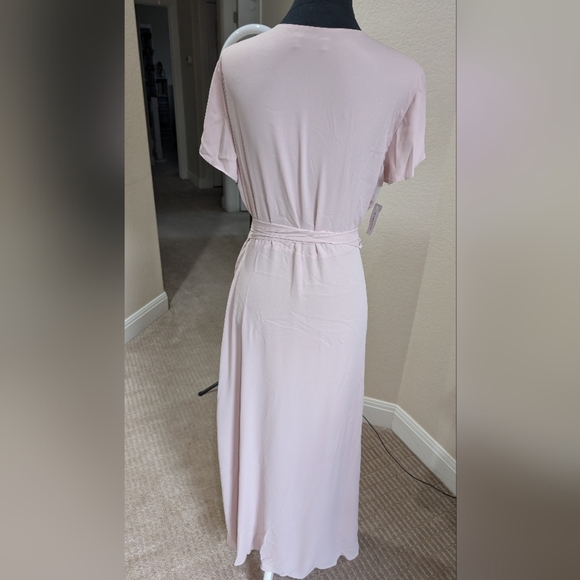NWT Aritzia Babaton Elegant Blush Pink Wrap maxi Dress Large - Picture 7 of 9